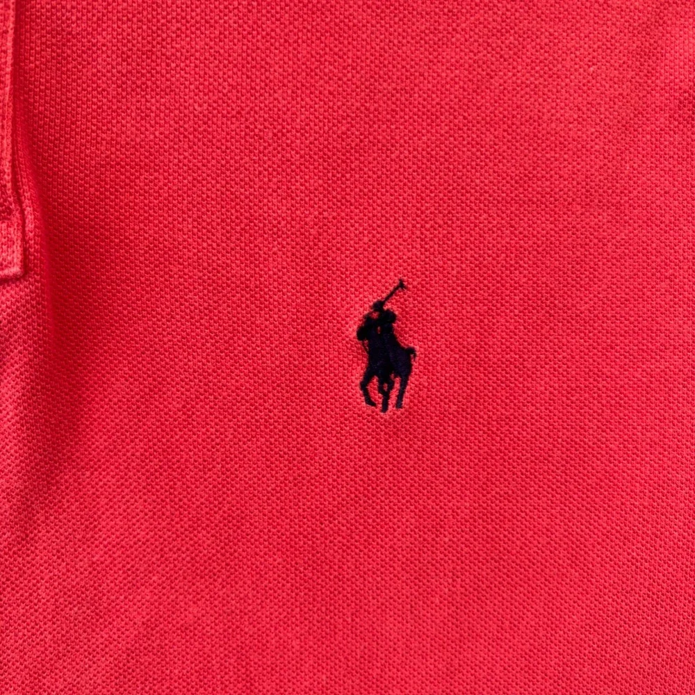 Polo Ralph Lauren Mens Custom Fit Short Sleeve Polo Shirt Red Medium Logo